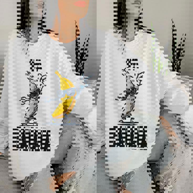 I'm A Banana シャツ かわいい 面白い バナナ コスチューム メンズ レディース キッズ レディーススウェットシャツ 彼女への贈り物