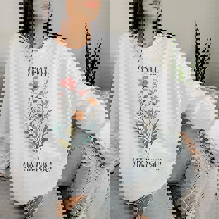 It Is Well With Myoul Christian 花柄 引用 クリスチャン 長袖tシャツ レディーススウェットシャツ 彼女への贈り物