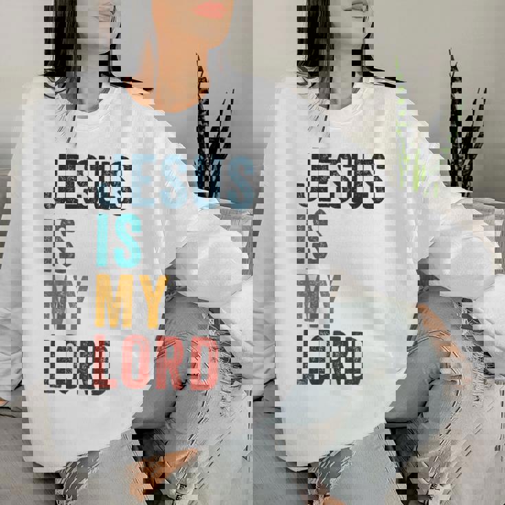 Jesus Is My Lord – Christian Faithintage Graphic レディーススウェットシャツ 彼女への贈り物