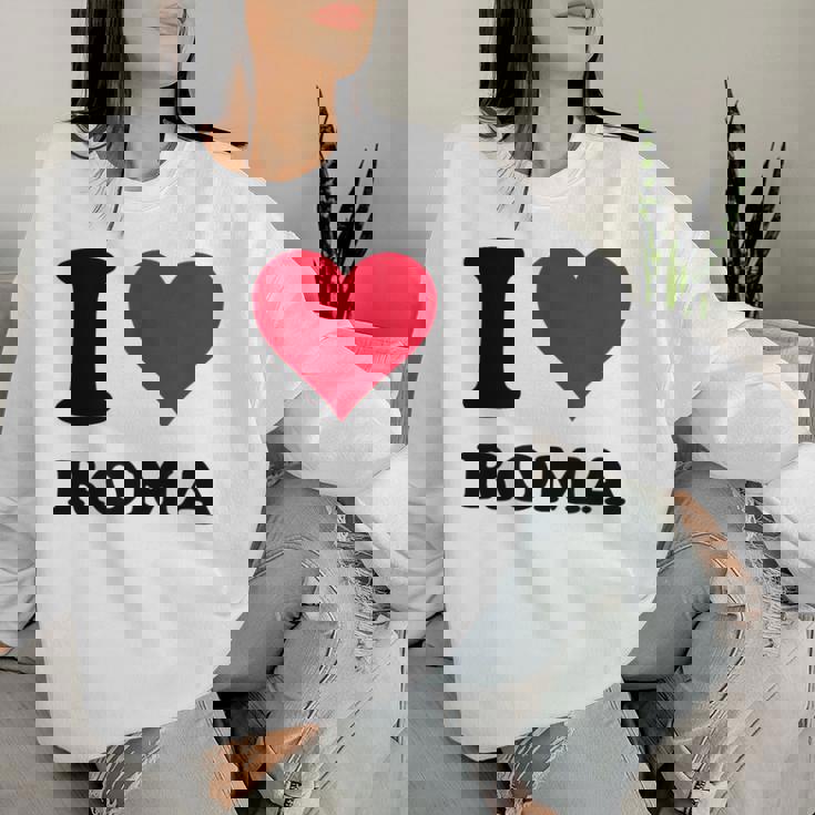 I Love Roma レディーススウェットシャツ 彼女への贈り物