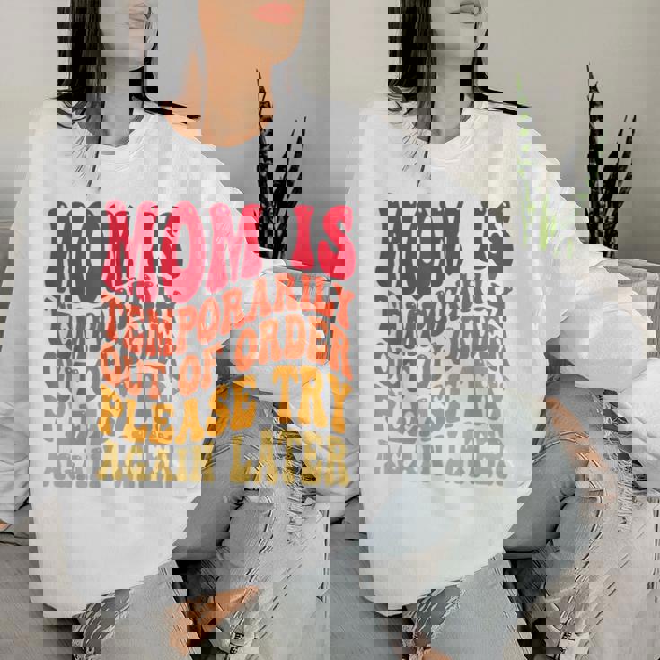 Momは一時的に順不同でおもしろいジョーク ママ向け レディーススウェットシャツ 彼女への贈り物