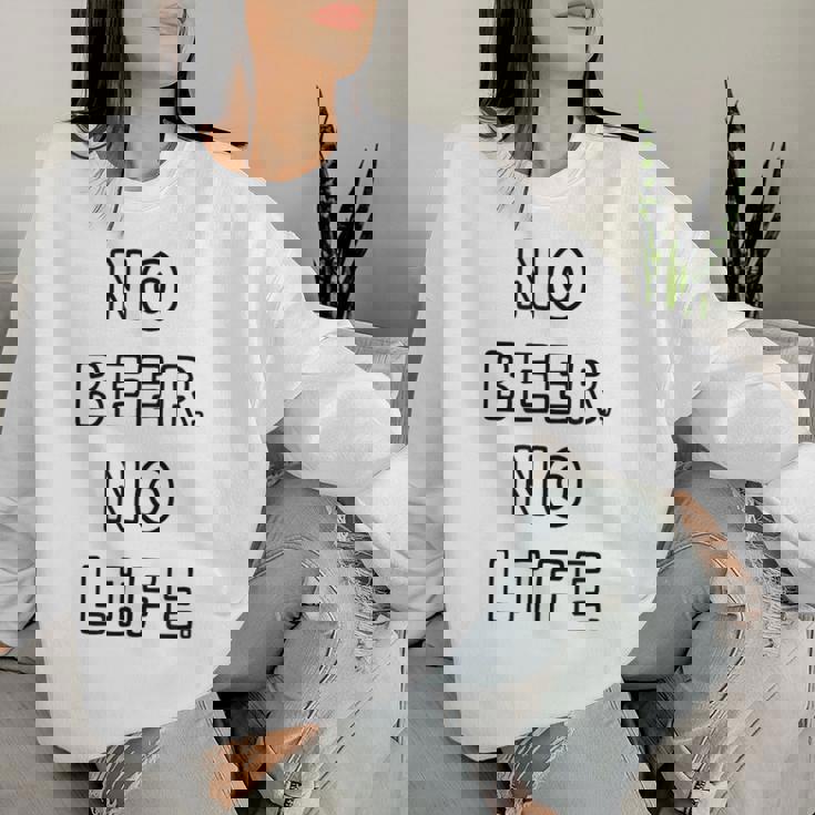 No Beer No Life ノービアーノーライフ ビール おもしろ かわいい レディーススウェットシャツ 彼女への贈り物