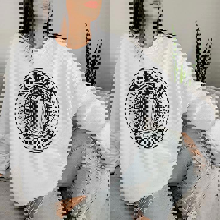 No Beer No Life ヴィンテージ飲酒 ビール愛好家向け 左胸 レディーススウェットシャツ 彼女への贈り物