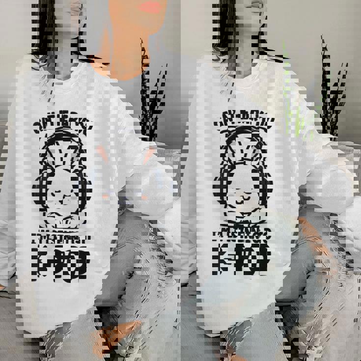 No Puedo Oírte Estoy Escuchando K-Pop Cute Rabbit Kpop Cuello Sudadera Mujer Regalos para ella