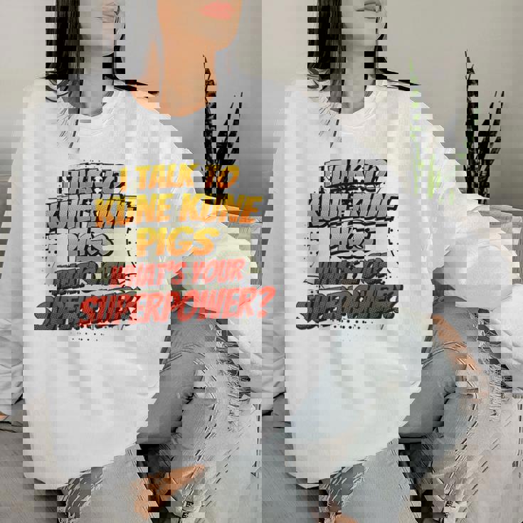 Pig Dad Mom Talkuperpower Kune Kune レディーススウェットシャツ 彼女への贈り物