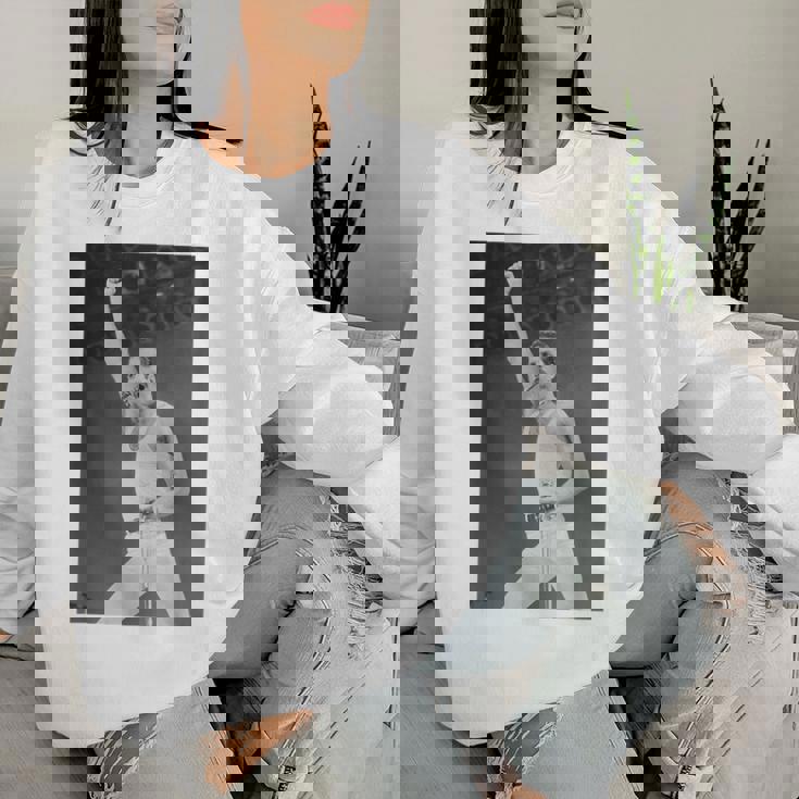 Queen Live Aid フレディ・マーキュリー・ウェンブリー・スタジアム 1985 レディーススウェットシャツ 彼女への贈り物