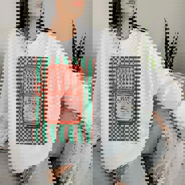 Sardines Tinned Fish Retro Graphic Summer For Women Women Sweatshirt Gifts for Her