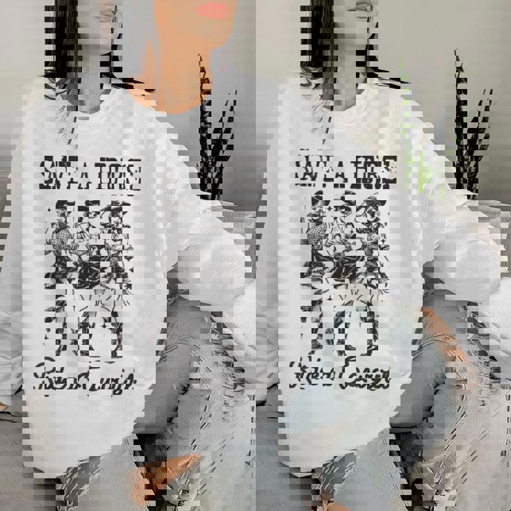 Save A Horse Ride A Cowgirl レトロ ウエスタン ロデオ カントリーガール レディーススウェットシャツ 彼女への贈り物