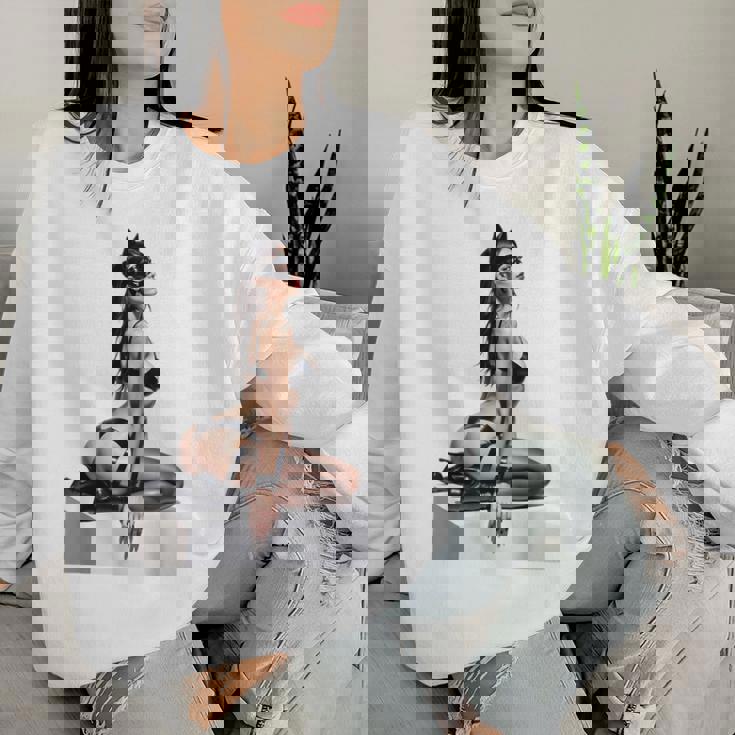 Sexy Girl グラフィックtシャツ セクシー「バッドキティ」ピンナップガール カットアウト。 レディーススウェットシャツ 彼女への贈り物