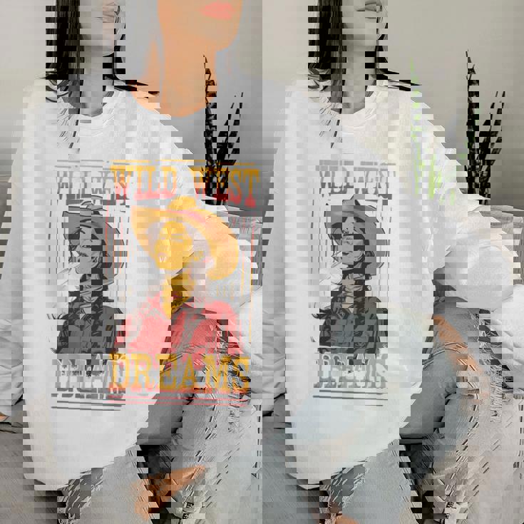 Wild West Dreams Country Western Cowgirl Rodeo グラフィック レディーススウェットシャツ 彼女への贈り物