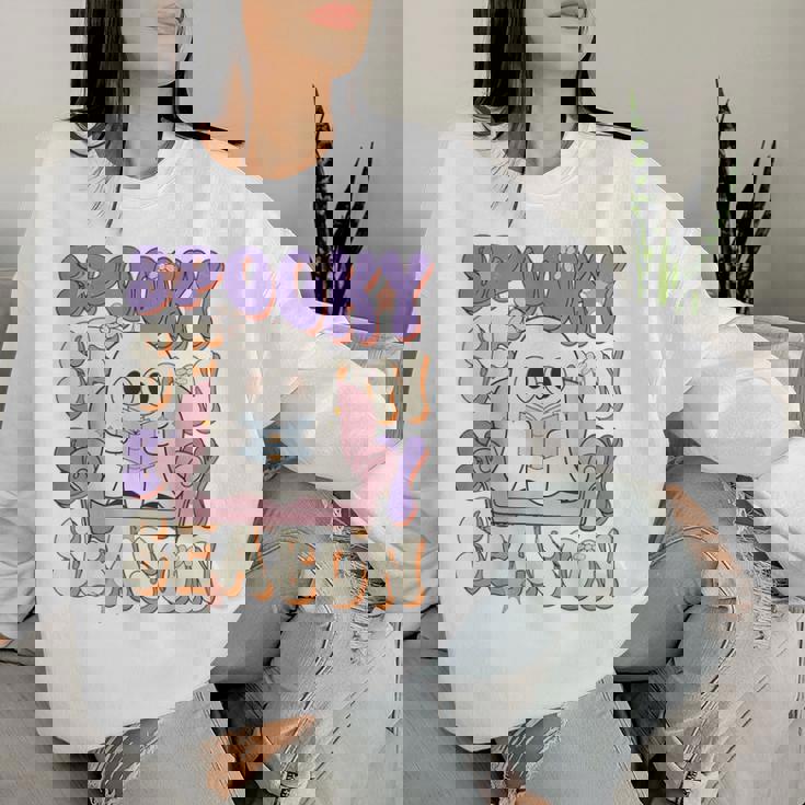 おもしろい言葉 不気味な季節 ハロウィン 幽霊 先生 女性 男性 レディーススウェットシャツ 彼女への贈り物