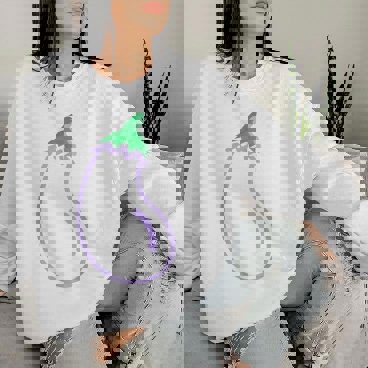 ナス 衣装 野菜 ビーガン 大人 女性 男性 子供 レディーススウェットシャツ 彼女への贈り物