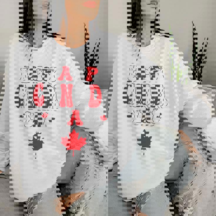 ハッピーカナダデー カナダメープル カナダの女性 メンズ キッズ レディーススウェットシャツ 彼女への贈り物