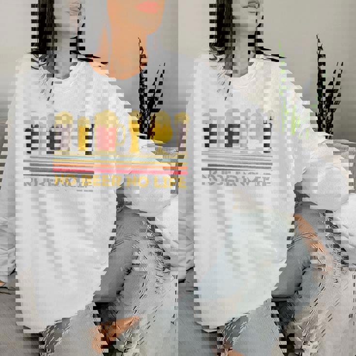 ビール 酒 面白いtシャツ No Beer No Life 飲み おもしろ 飲み会 のんべえ メンズ ネタ 服 長袖tシャツ レディーススウェットシャツ 彼女への贈り物