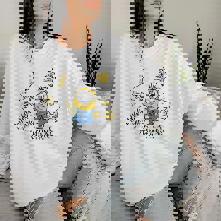 ミニオン Powered By Bananas レディーススウェットシャツ 彼女への贈り物