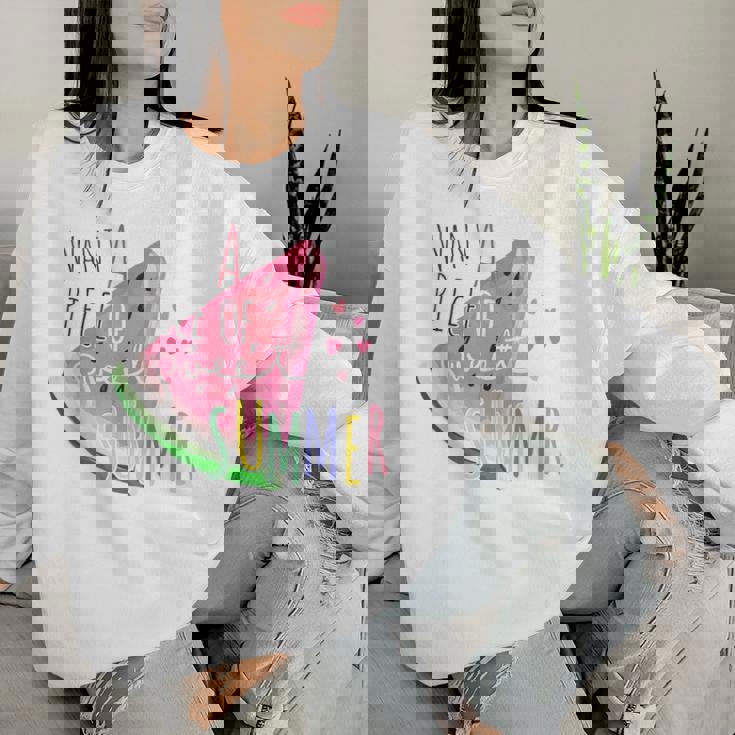 メロン スイカ メロン フルーツ 男性 女性 子供 レディーススウェットシャツ 彼女への贈り物