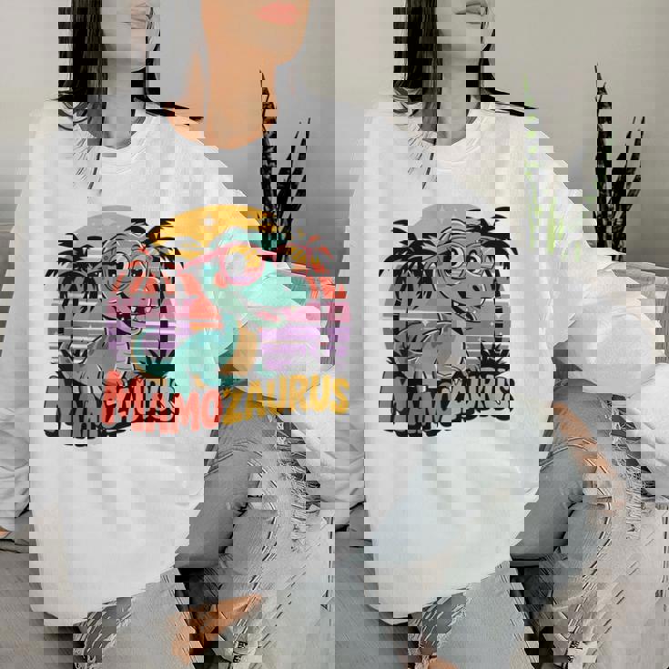 レトロマモザウルス恐竜ギフト ポーランドのお母さん Trexポーランド レディーススウェットシャツ 彼女への贈り物