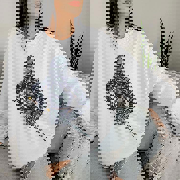 中世の兵士 騎士 戦士 ギフト 男性 女性 子供 男の子 レディーススウェットシャツ 彼女への贈り物