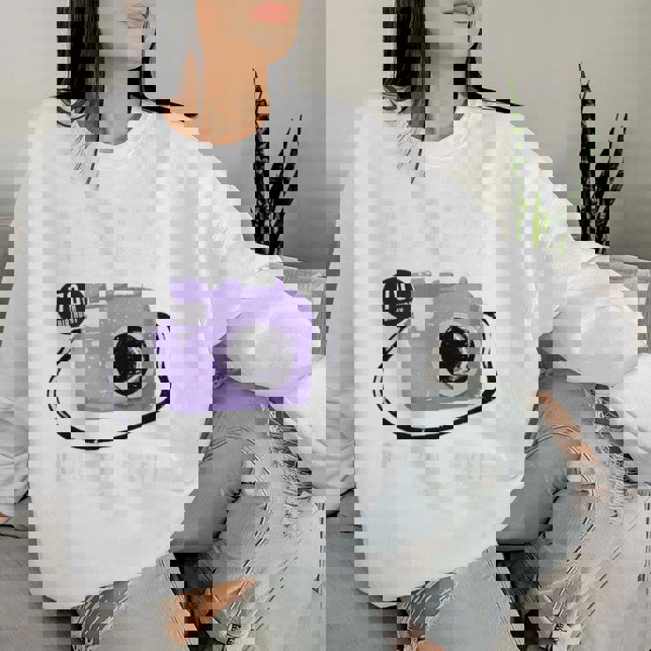 古希祝い 旅行好き 写真好き 撮影好き カメラ レトロ 父 母 男性 女性 70歳お祝い Ready To Travel レディーススウェットシャツ 彼女への贈り物