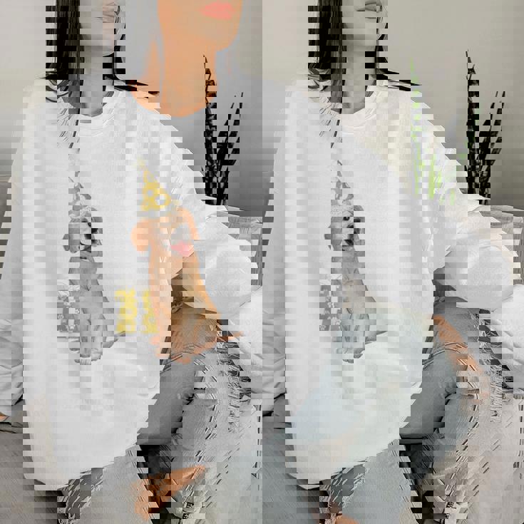 古希祝い 犬好き 男性 女性 父 母 古希 お祝い 70歳 かわいい 犬 ゴールデンレトリバー おもしろ レディーススウェットシャツ 彼女への贈り物