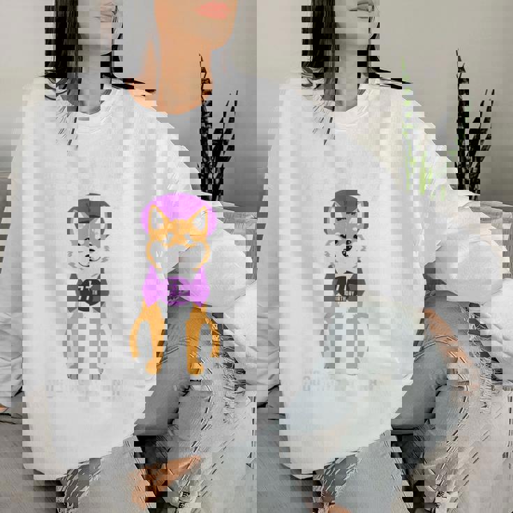 喜寿祝い 犬 柴犬 ちゃんちゃんこ 男性 女性 犬好き 77歳 Dog Days Best Days レディーススウェットシャツ 彼女への贈り物