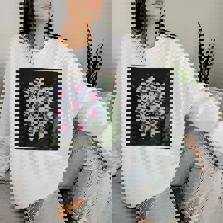 面白いhoya Flowers 多肉植物 ガーデニング 植物 レディーススウェットシャツ 彼女への贈り物