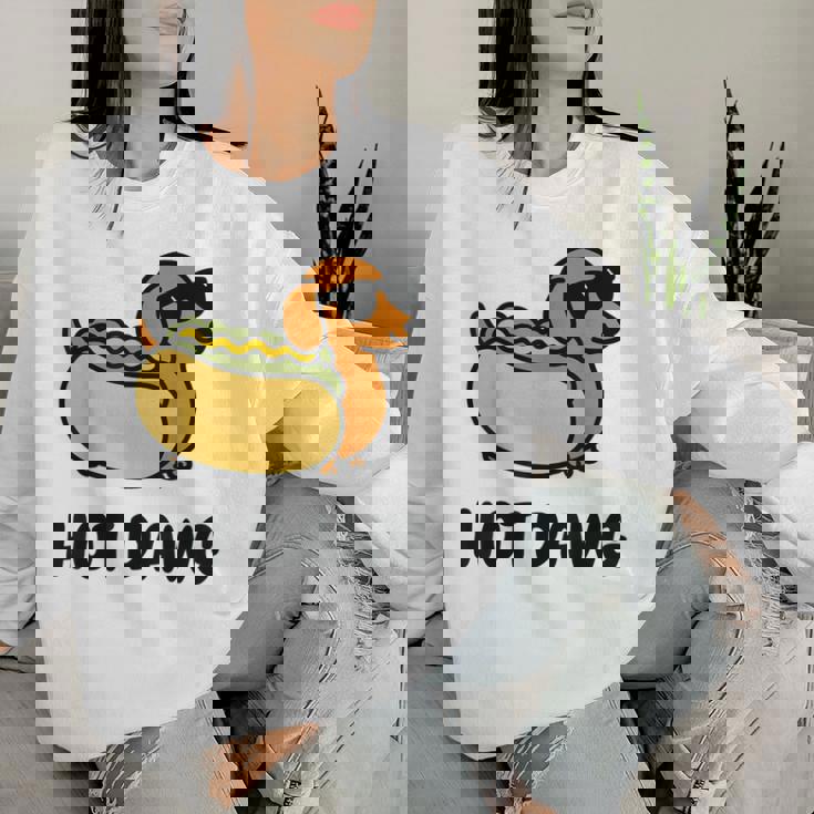 面白い犬 ホットドッグ 食通 駄洒落ギフト 男性 女性 キッズ 男の子 女の子 レディーススウェットシャツ 彼女への贈り物