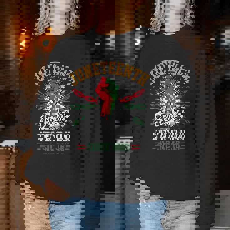 1865年以来、すべてのチェーンを破る 女性 男性 Junenth Freedom レディーススウェットシャツ 面白い贈り物