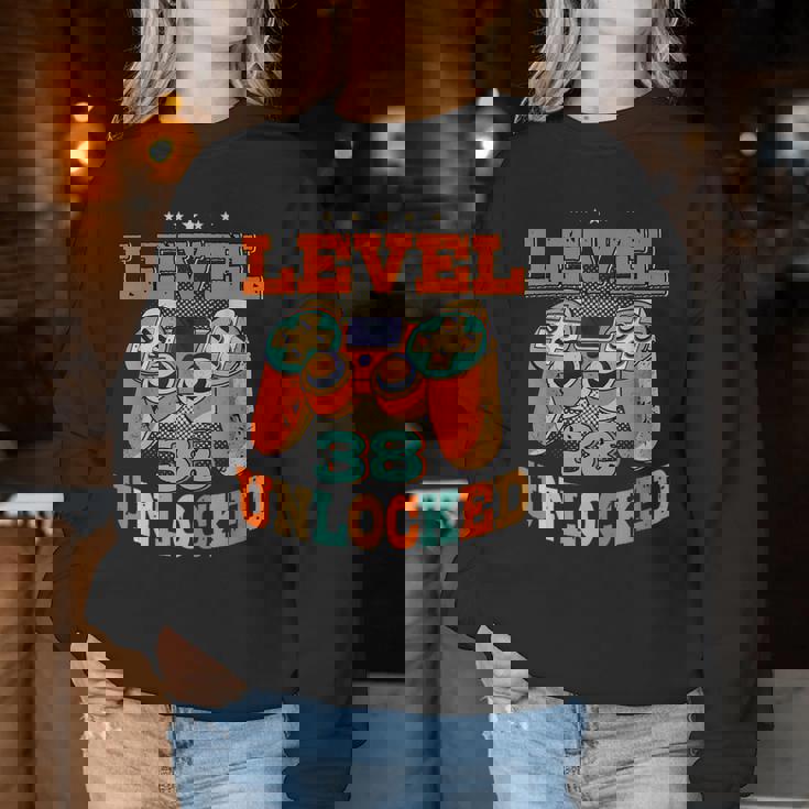 38歳の誕生日プレゼント 38歳 男性と女性、ビデオゲーム 1983年生まれ レディーススウェットシャツ 面白い贈り物