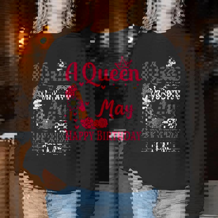 47歳の誕生日 ハイヒール A Queen Was Born In 5月 1978 レディーススウェットシャツ 面白い贈り物