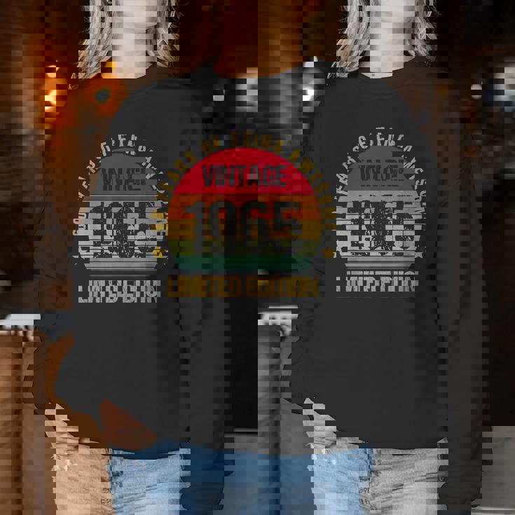 60歳 六十 1965年 ヴィンテージ 還暦 男性 女性 かわいい レディーススウェットシャツ 面白い贈り物