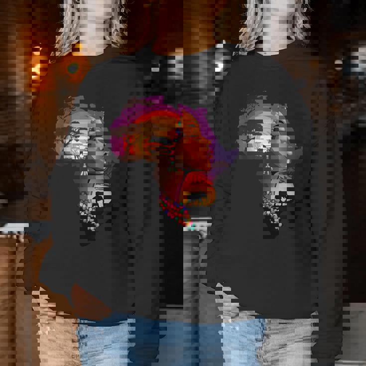 African American Boyunflower Melanin History Month レディーススウェットシャツ 面白い贈り物