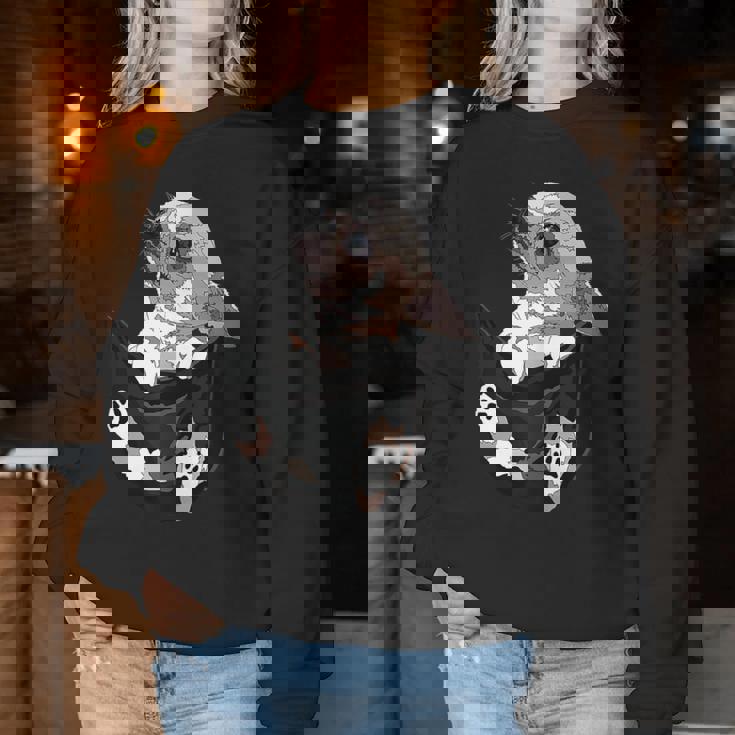 I Am Looking At You 面白い チワワ ポケット犬 お母さん 恋人 レディーススウェットシャツ 面白い贈り物