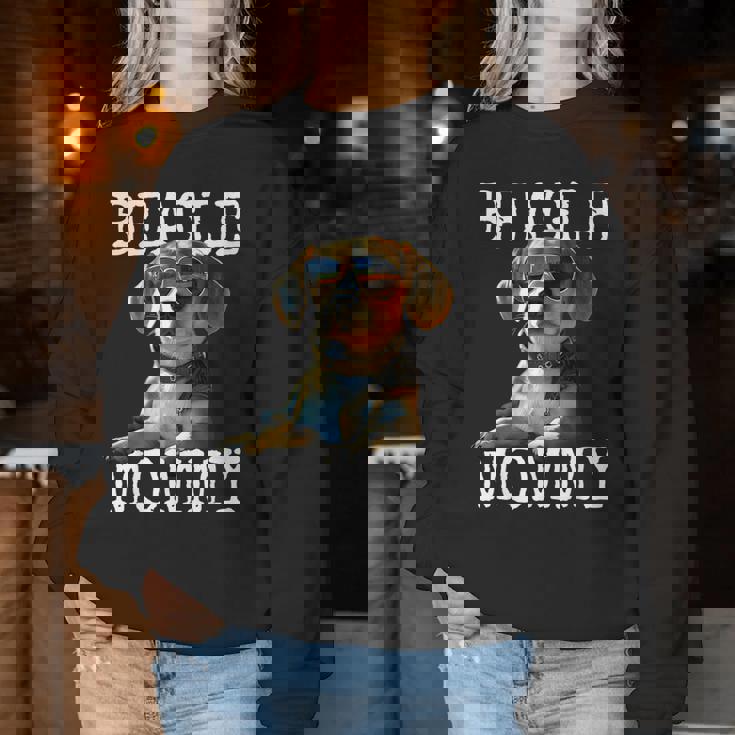 Beagle Mommyビーグル ママ フンデ ママについてつぶやく イングリッシュ・ビーグル ママ レディーススウェットシャツ 面白い贈り物