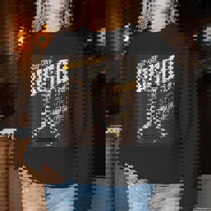 Been There Crushed That Fernando Tatis Jran Diego Mlbpa レディーススウェットシャツ 面白い贈り物