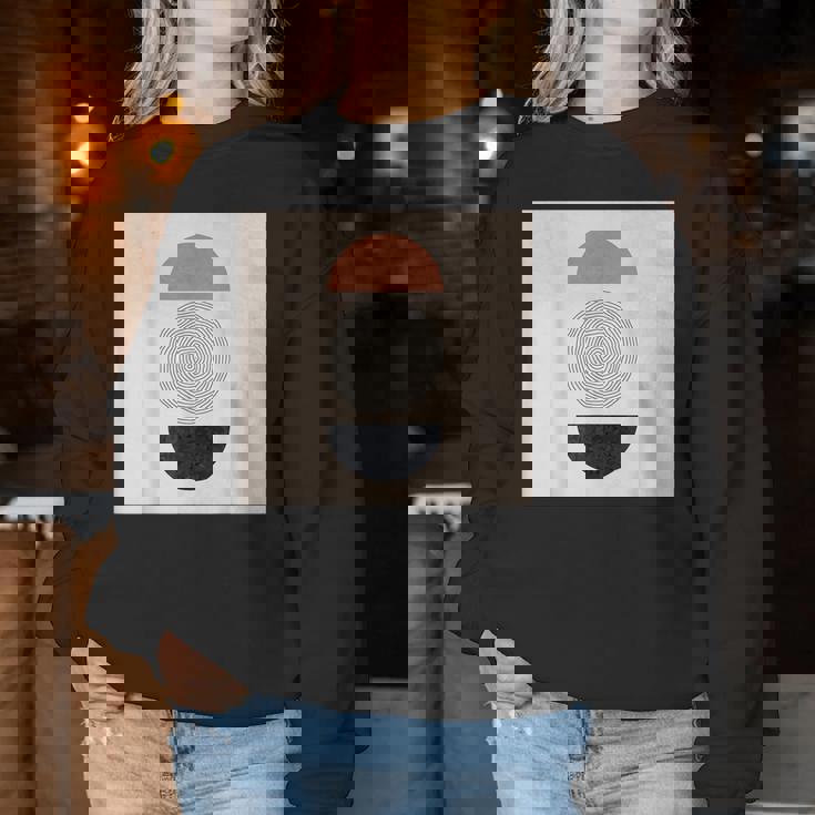 Boho 抽象形アート ミッドセンチュリー モダンアート レディーススウェットシャツ 面白い贈り物