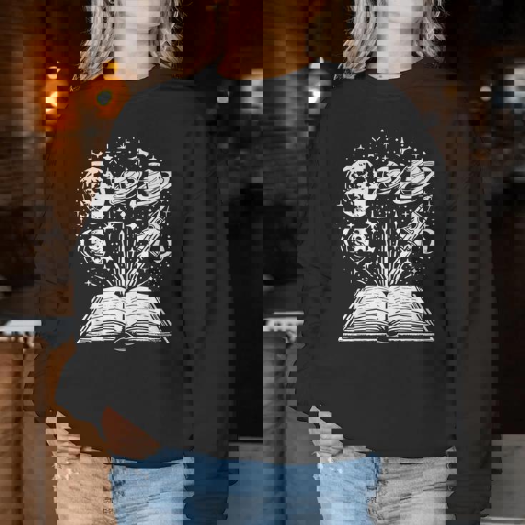 Bookpace Reading Lover Teacher Bookworm Librarian Reader レディーススウェットシャツ 面白い贈り物