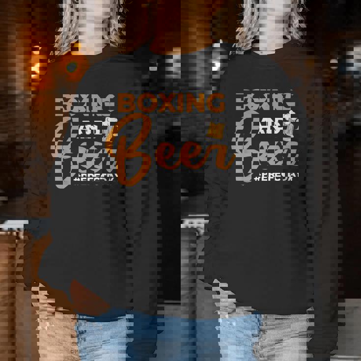 Boxing And Beer Perfectday ボクサー・ボクシング レディーススウェットシャツ 面白い贈り物