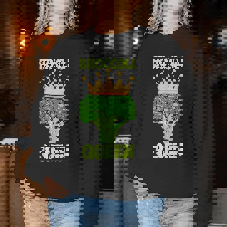 Broccoli Queen ブロッコリーの女王 ブロッコリー ベジタリアン・ベジタブル ブロッコリー レディーススウェットシャツ 面白い贈り物