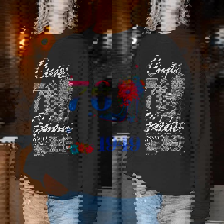 Chapter 76 Fabulousince 1949 76Th Birthday Queen Diamond レディーススウェットシャツ 面白い贈り物