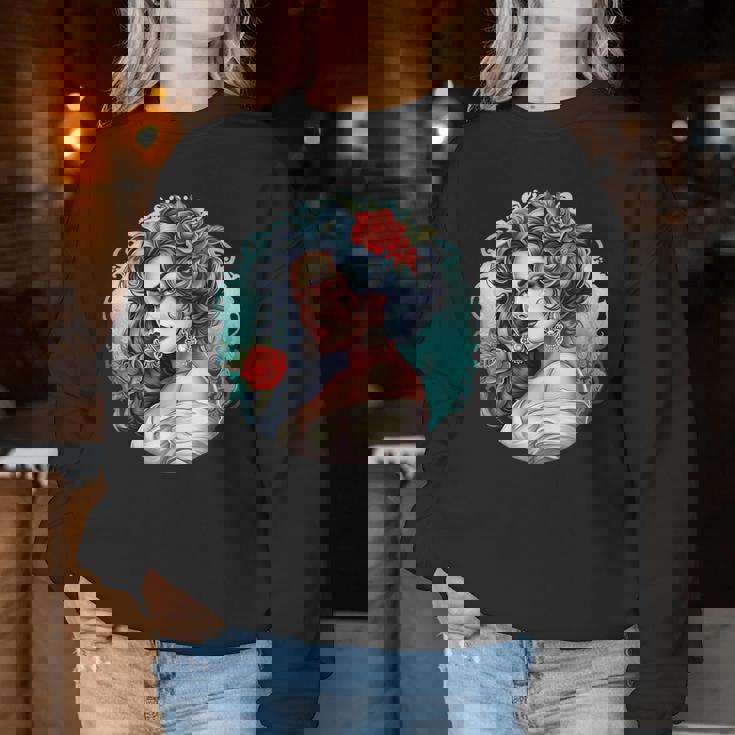 Chicano Girl メキシコ系アメリカ人 シカーノ ヒスパニック ラティーナ レディーススウェットシャツ 面白い贈り物