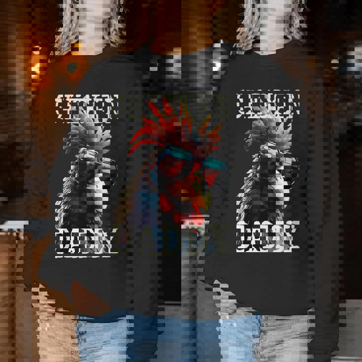 Chicken Daddy チキンパパ ニワトリ お父さん 農家 養鶏場 父の日 レディーススウェットシャツ 面白い贈り物