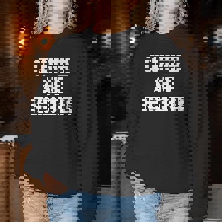 Coffee & Records 面白いビニールレコードコレクターミュージック レディーススウェットシャツ 面白い贈り物