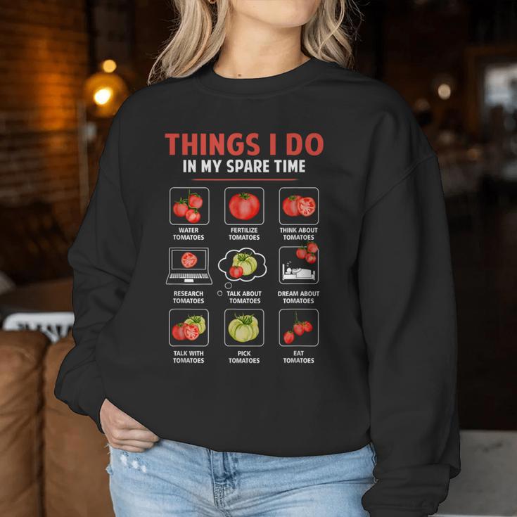 Cosas Que Hago En Mi Tiempo Libre Tomates Jardinería Amante De Las Plantas Sudadera Mujer Regalos divertidos