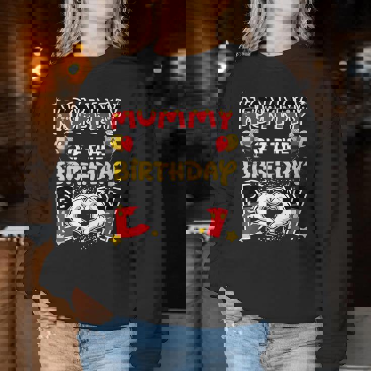 Dad And Mom Mommy Of The Birthday Boy Family Party Decor Women Sweatshirt Unique Gifts