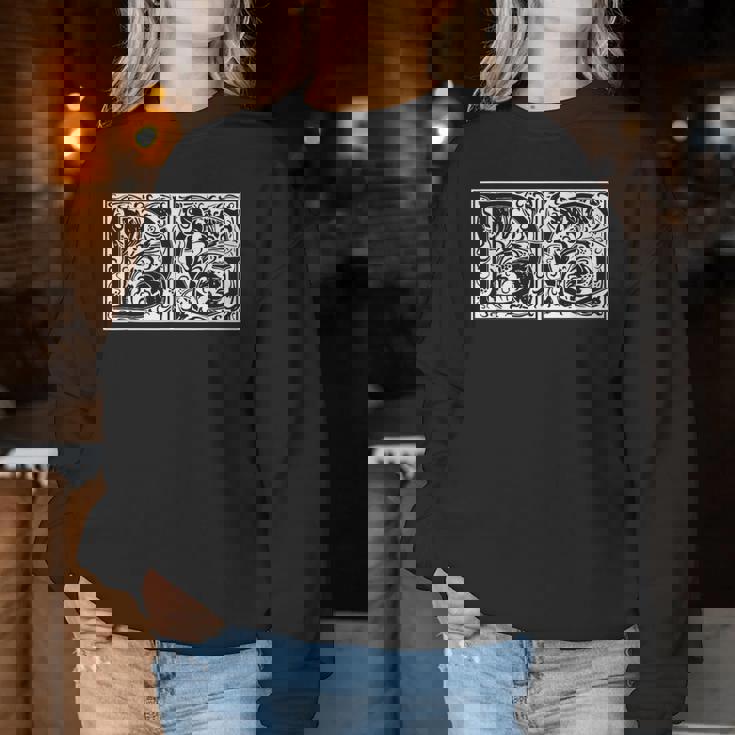 Dg Initials D G Nameurname Onomastics Onomatology レディーススウェットシャツ 面白い贈り物