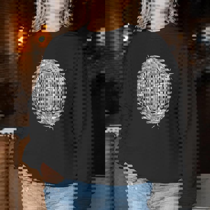 Disco Mom シルバー ディスコ ボール Mothers Who Disco レディーススウェットシャツ 面白い贈り物