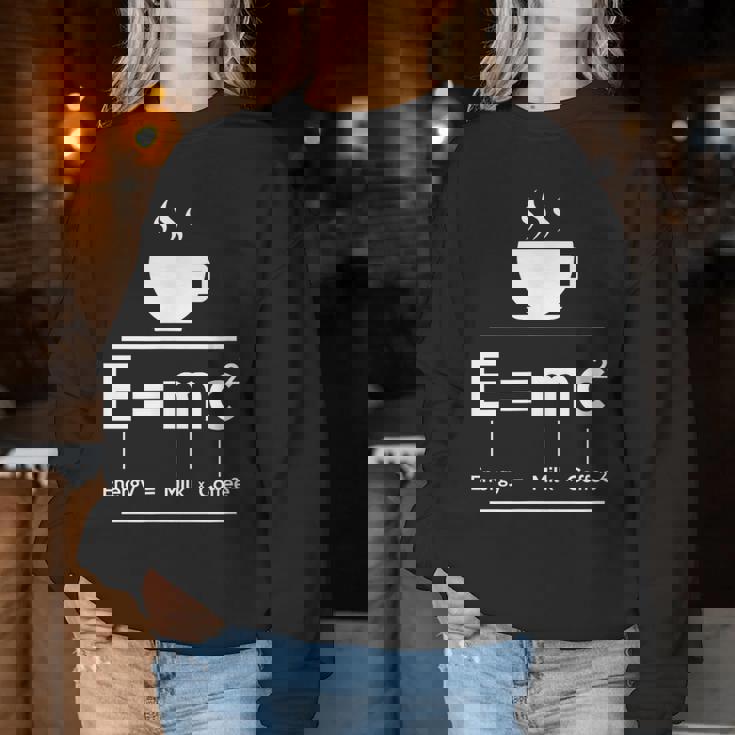 EMc2 Means Energy Milk X Coffee2 レディーススウェットシャツ 面白い贈り物