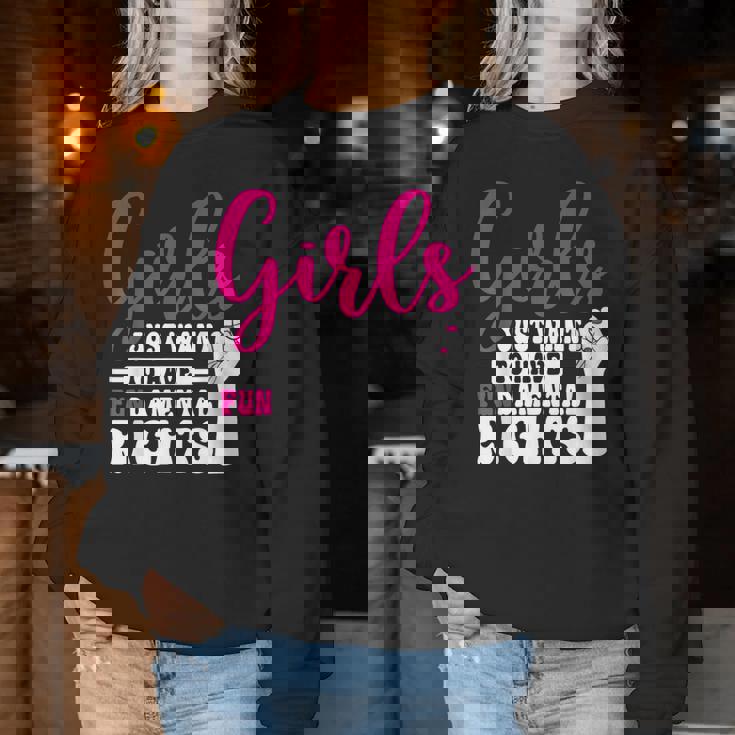 Girls Just Want To Have Fundamental Rights レディーススウェットシャツ 面白い贈り物