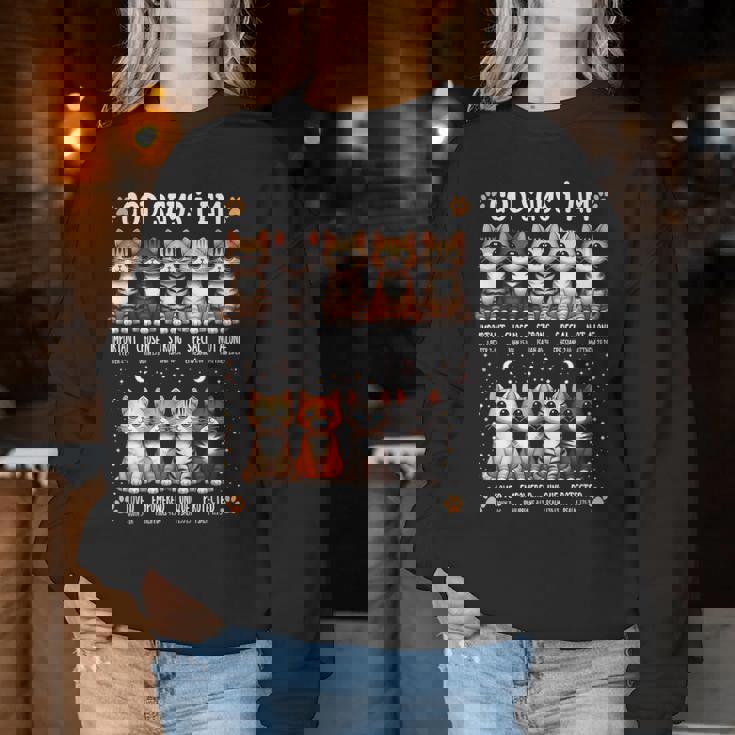 Godays I Am Christian 聖書詩 猫好き クリスチャン レディーススウェットシャツ 面白い贈り物